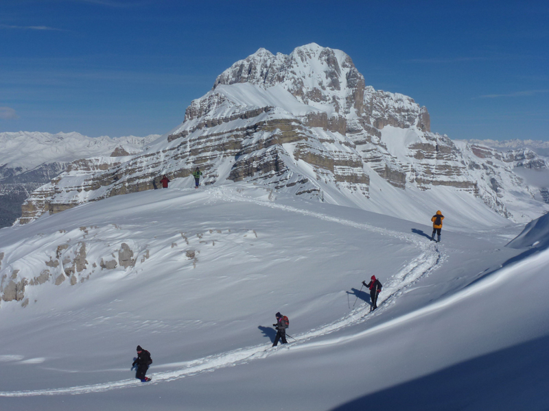 sneeuwschoen wandelen met alpengidsen, Guide Alpine in Val di Sole